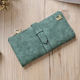 Retro Chic Frosted Long Clutch Wallet - Spacious Card Slots & Phone Pouch - Secure Money Purse for Fashion-Forward Women