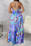 namcoverse Floral Print On-trend Lace-Up High Split Maxi Dress