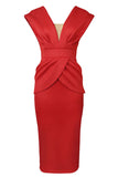 namcoverse Solid Color Feminine Draped Midi Dress