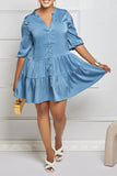 namcoverse Solid Color Undeniable Tiered Ruffle Mini Dress