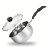 Stainless Steel Saucepan Set: Perfect for Cooking Milk, Soup, or Pasta - Includes Lids