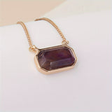 Natural Stone Pendant Necklace Simple Zinc Alloy Neck Chain Jewelry Suitable For Daily Wear