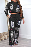 namcoverse Letter Print Sporty Hooded Pant Suit