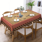 1pc Farmhouse Rustic Rooster Hens Buffalo Plaid Tablecloth - Stain Resistant, Waterproof, Edge Embossing Craft, No Pleated - Perfect for Holiday Decor, Dining Room, Kitchen, and Outdoor Events