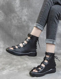 namcoverse Lace-up Cut-out Fish Toe Summer Boots