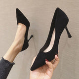 namcoverse   Ladies Shoe Women High Heel Fashion All-Match Comfortable Suede Pointed Toe Wear-Resistant Shoe Tacones Mujer Calzado Mujer