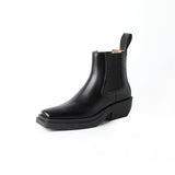 namcoverse Hot Women Boots Fashion Split Leather Slip-On Chelsea Boots Square Toe Thick Heel Female Platform Boots Handmade Women Shoes