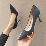 namcoverse   Ladies Shoe Women High Heel Fashion All-Match Comfortable Suede Pointed Toe Wear-Resistant Shoe Tacones Mujer Calzado Mujer