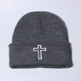 New Classic Jesus Cross Bonnet Cap Femme Knitting Hat For Women Men Winter Warm Christian Religious Faith Skullies Beanies Caps