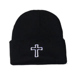 New Classic Jesus Cross Bonnet Cap Femme Knitting Hat For Women Men Winter Warm Christian Religious Faith Skullies Beanies Caps