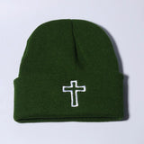 New Classic Jesus Cross Bonnet Cap Femme Knitting Hat For Women Men Winter Warm Christian Religious Faith Skullies Beanies Caps