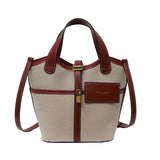 NAMCOVERSE 2025 Niche design retro canvas portable bucket bag women's popular new ins fashion shoulder vegetable basket messenger bag