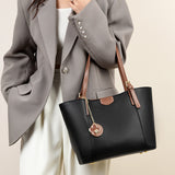 2025 Bag Women's popular Autumn Premium Sense Large Capacity Tote Bag Contrasting Color Niche Temperament Shoulder Bag Practical Commuter Bag