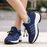 namcoverse Cross-Border New Arrival plus Size Flyknit Mesh Shoes Trendy Mom Shoes Fashionable Sock Shoes Breathable Sports Women's Shoes