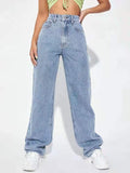 New  New  Women's Clothing European and American Hot Trade Jeans Women's Mop Trousers Wide Leg Pants