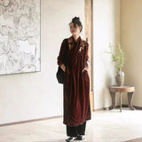 New Chinese-style improved cheongsam, embroidered velvet autumn long-sleeved dress, retro oriental temperament long dress B0850