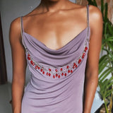2025 F4926Y  New new sexy metal beaded chest chain fashionable, neck shoulder chain body chain