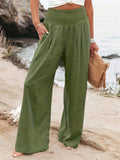 New Spring and Summer   Cross Border Women's Casual Style Cotton Distressed Wide Leg Loose Trousers for Women