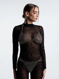 L4810Y 2025 New metal ring top fashionable hollow ring set neck top body chain waist chain