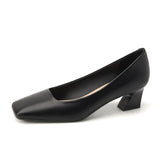 2025 488A square head thick heel single shoes women's 2025 new  light mouth medium heel women's shoes niche professional work shoes