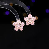 2025 Light luxury high-end temperament zircon snowflake earrings s925 silver needle fashionable versatile temperament elegant ice ling flower earrings