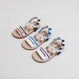 NAMCOVERSE  Free Shipping Ethnic Style Girls' Soft Bottom Sandals  Summer New Korean Style Children Slip-on Open Toe Beach Shoes