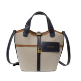 NAMCOVERSE 2025 Niche design retro canvas portable bucket bag women's popular new ins fashion shoulder vegetable basket messenger bag