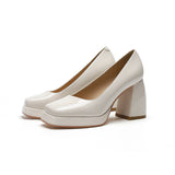 2025 8399-1 High heels women's 2025 autumn new waterproof table Mary Jane shoes thick heel square head shallow mouth single shoes women