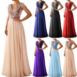 NAMCOVERSE Summer New Foreign Trade Dress Wish  New V-neck Sequins Chiffon Stitching Evening Long Dress