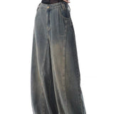 Ken Studio Early Autumn 2023 New Retro Washed Wide-Leg Jeans Women's High Waist Design Mop Pants Pants