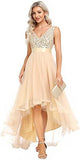 2025 popular new chiffon dress  New 2025 dinner V-neck A-word sleeveless irregular dress