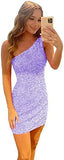 2025 Sequin heavy industry dress popular new 2025 one-shoulder sexy fashion split fashion trend small dress