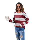 NAMCOVERSE Spring and summer new products   2025 crew neck multi-color striped sweater long-sleeved plush pullover T-shirt casual, women