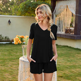 NAMCOVERSE Real new product  wish Modal cotton V-neck casual suit loungewear short sleeves shorts pajamas, spot