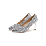 2025 8088-6 Bridesmaids Bride Wedding Shoes Women's 2025 New Pointed Thin Heel Xiuhe Shoes Temperament High Heels Women's 8CM