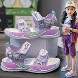 NAMCOVERSE  Girls' Sandals Soft Bottom Children's Princess Shoes Summer New Internet Celebrity Beach Shoes Cute Non-Slip Girls' Casual Shoes