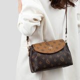 2025 Bag Autumn Women's popular Fashion Retro Printed Shoulder Bag Contrast Color Popular Temperament Mom Bag Large Capacity Women's Bag