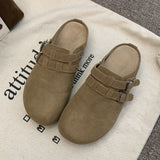 2025 Platform Birkenstocks women's 2025 spring new one-pedal bag head half slippers versatile lazy slippers outer wear