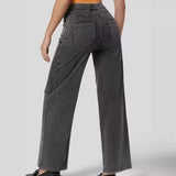 NAMCOCERSE Summer New HOTan and NEWn Style Women Jeans Fashion Simple Slim Wide Leg Trousers  Cross-Border Preferred