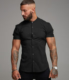 NAMCOVERSE 2025 Lanting short-sleeved stand-up collar solid color shirt