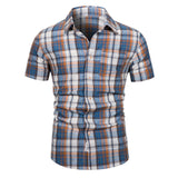 NAMCOVERSE 2025 popular new  cotton shirt plaid casual short-sleeved beach shirt men's short-sleeved Popularan size