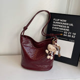 NAMCOVERSE 2025 ins trendy simple and versatile shoulder bag high sense women's fashion pleated bucket bag women's popular new messenger bag