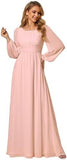 2025 popular autumn and winter new  bridesmaid clothes 2025 Popular trade long dresses sexy and elegant chiffon evening dresses