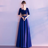 2025 Big choir performance costume female red dress evening dress host National Day red song recitation costume conductor adult