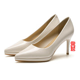 2025 1088A pointed thin heels high heels women's sexy temperament waterproof table single shoes women's feet are not tired, solid color super high heels
