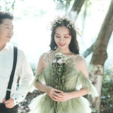 2025 Studio theme light wedding photography photo clothing couple location travel photography dress photo Mori fairy color gauze skirt