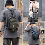 NAMCOVERSE  Exclusive for Cross-Border New Men's Multifunctional Chest Bag Fashion Casual Shoulder Messenger Bag Waterproof Space Cloth Small Backpack