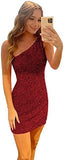 2025 Sequin heavy industry dress popular new 2025 one-shoulder sexy fashion split fashion trend small dress