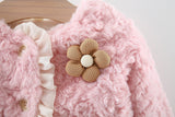 Winter 2025 new twilight cloud yarn lace wool jacket, girls' velvet thickened high-end wool sweater