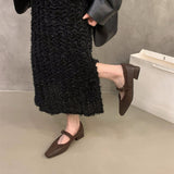 2025 Niche thick heel retro splicing black commuter single shoes women's shoes popular new spring and autumn  Mary Jane shoes